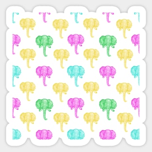 Lovely colourful vintage elephant illustrative pattern Sticker